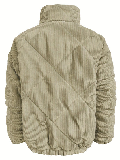 Courtney - Warm and Versatile, Simple Corduroy Jacket with Zip