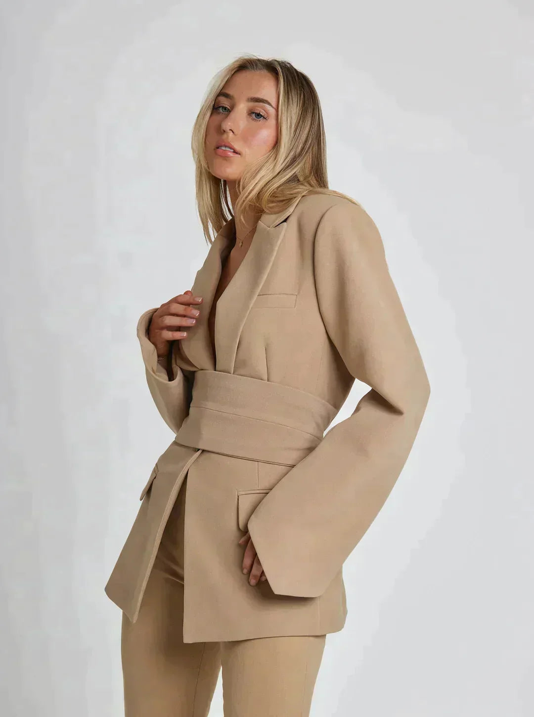 Dagmar - Fashionable Blazer With Innovative Belt Details For Style-Conscious Women