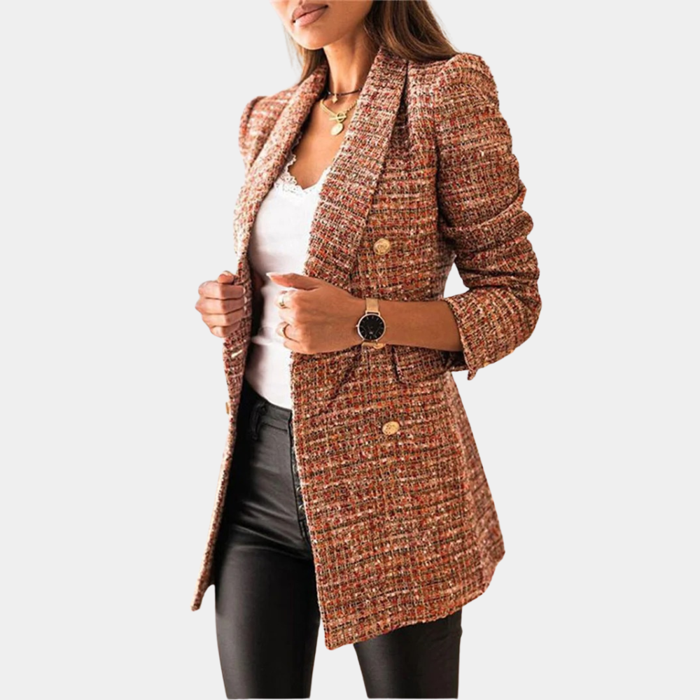 Dulce - Long Fitted Blazer - Brown / S - Women Winter Blazer