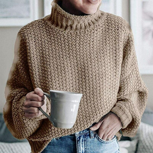 Eda - Exclusive Knitted Jumper With Stylish Roll Neck For True Cosy Comfort