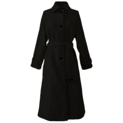 Elisa - Stylish Waist Belts and a Thick Long Coat for the Perfect All Match Fashion