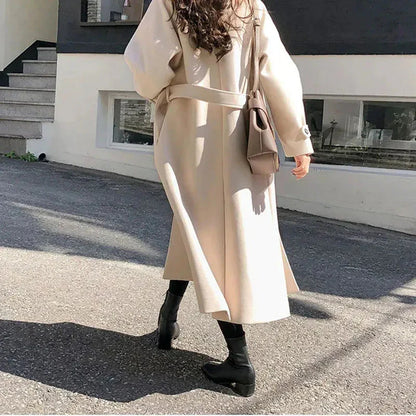 Elisa - Stylish Waist Belts and a Thick Long Coat for the Perfect All Match Fashion