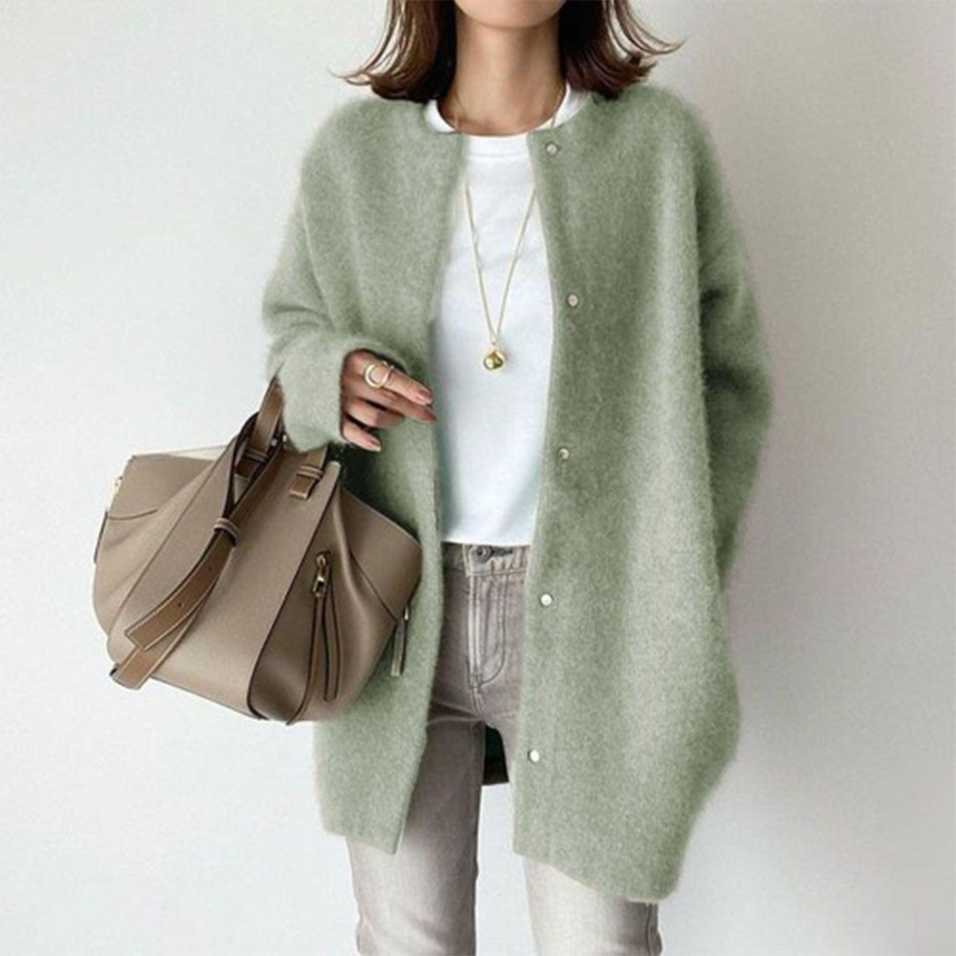 Ellen - Classic Comfortable and Stylish Cardigan - Green / One size