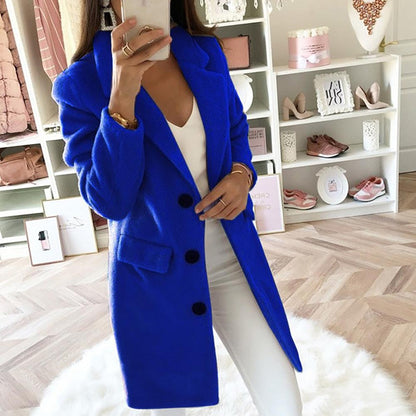 Felicia - Elegant Long Blazer Coat For Stylish Appearances