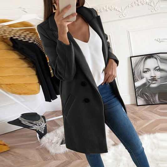 Felicia - Elegant Long Blazer Coat For Stylish Appearances