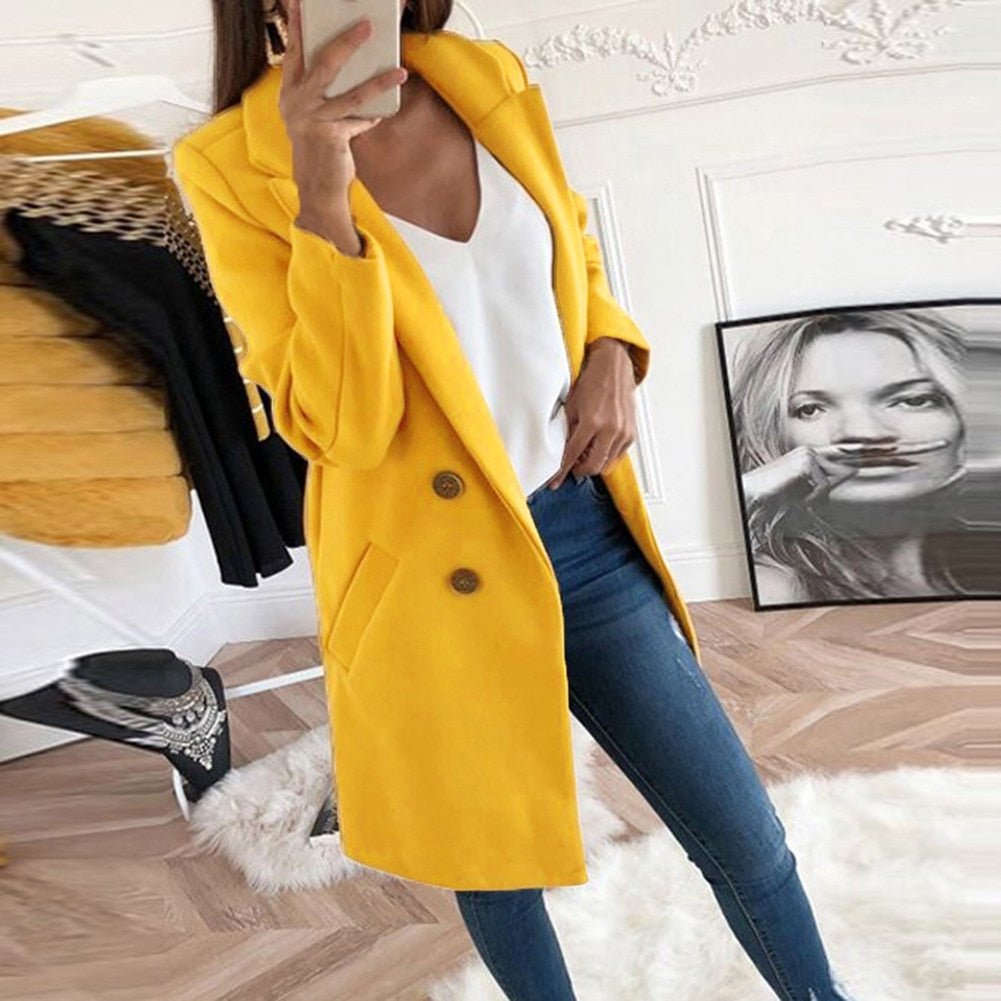 Felicia - Elegant Long Blazer Coat For Stylish Appearances