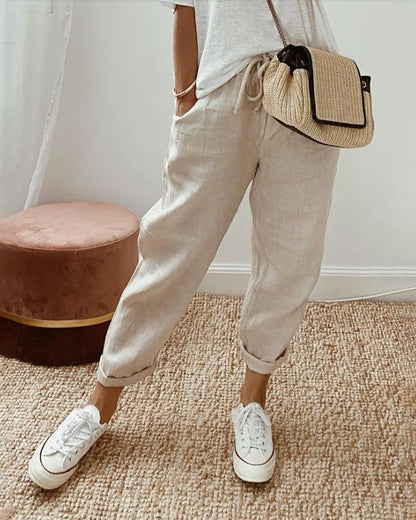 Helen - Comfortable Plain Trousers for Summer Vibes