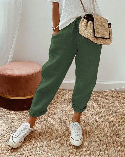 Helen - Comfortable Plain Trousers for Summer Vibes