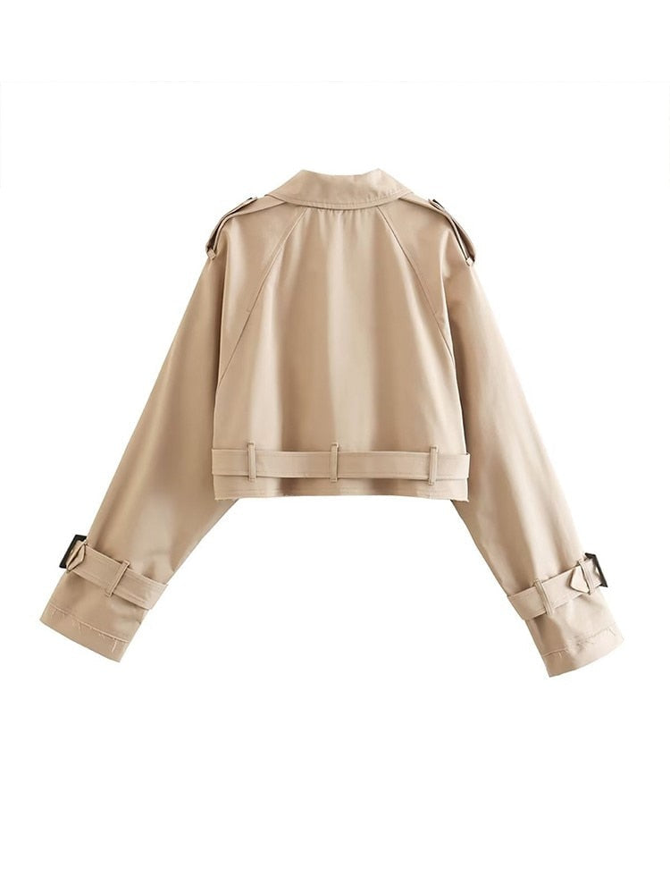 Izabella - Stylish Cropped Coat - Cropped Jacket