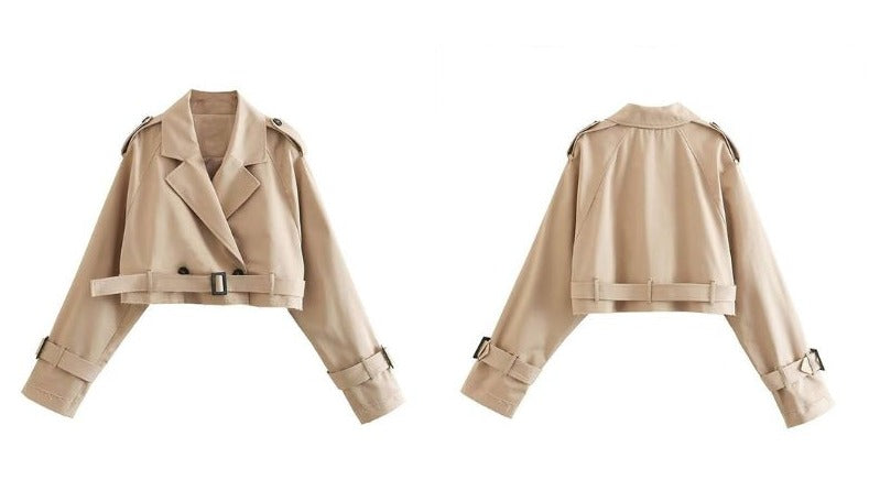 Izabella - Stylish Cropped Coat - Cropped Jacket