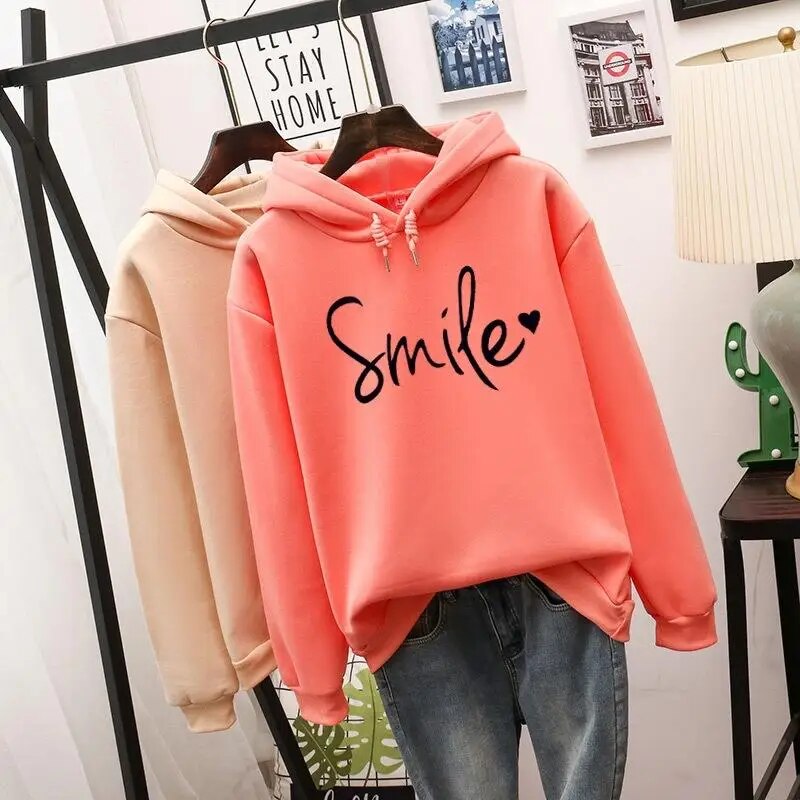 Jannah - Smile Hoodie - Red-Orange / S - Hoodie