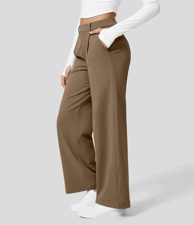 Lilly - High Waist Stretch Trousers with Straight Legs