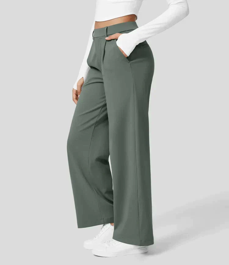 Lilly - High Waist Stretch Trousers with Straight Legs