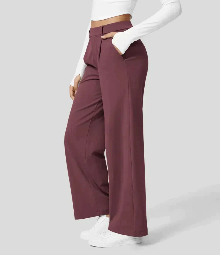 Lilly - High Waist Stretch Trousers with Straight Legs