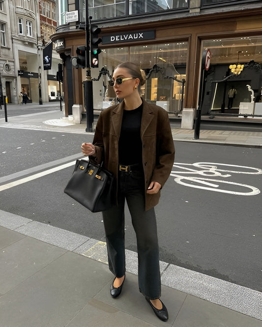 Lucy - Brown Suède Blazer Is The Perfect Attachment To Your Wardrobe