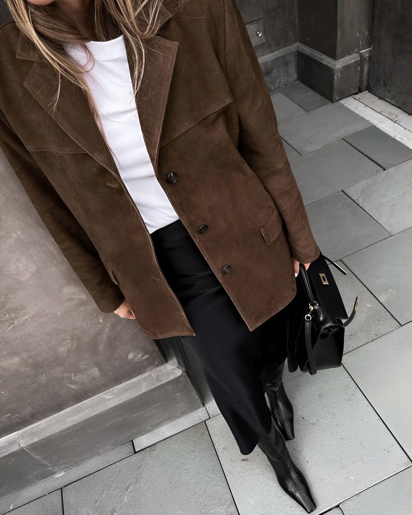 Lucy - Brown Suède Blazer Is The Perfect Attachment To Your Wardrobe