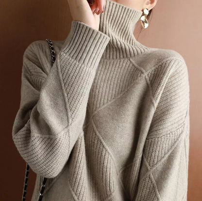 Marina - Elegant, Loose Turtleneck Jumper For Ultimate Comfort