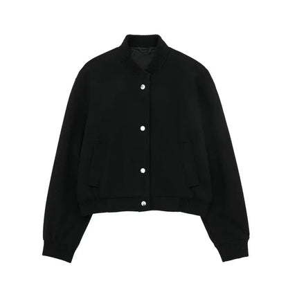 Monique - Chique Cropped Bomber - Black / XS - Bomberjack