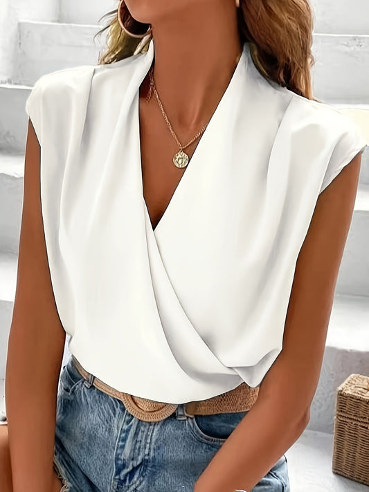 Nadine - Stylish Wrap Blouse That Empowers Confidence