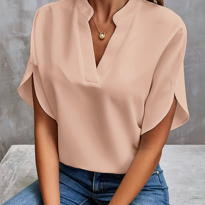 Pauline - Elegant V-Neck Top with Stylish Sleeves For Just That Special Touch