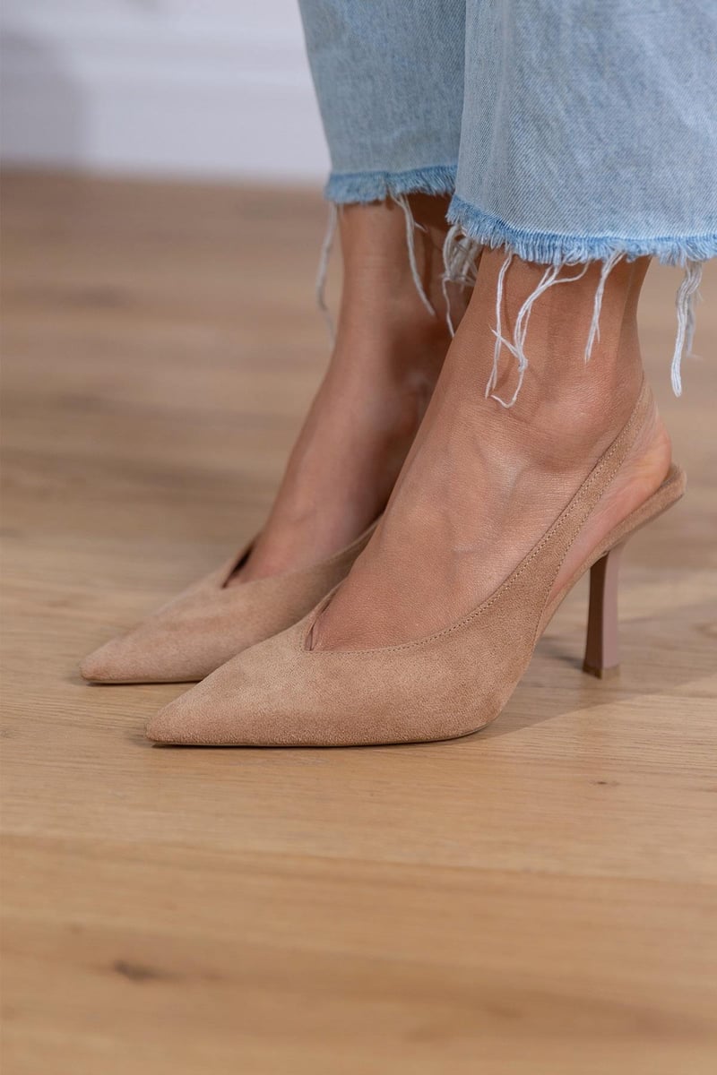 Αναστασία™ | Κομψά nude slingback παπούτσια