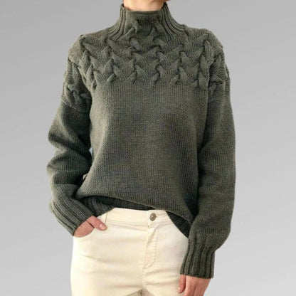 Serena - Women’s Knitted Turtleneck Sweater - Women Winter Sweater