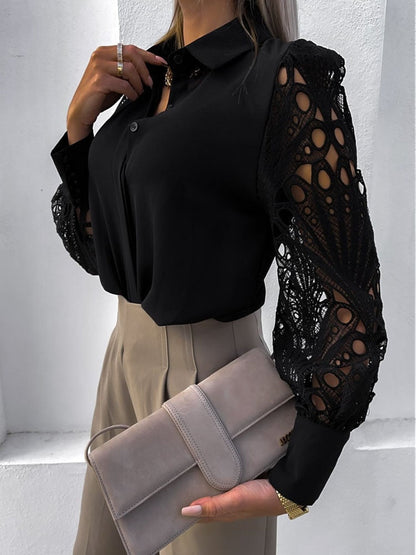 Tali - Stylish And Comfortable Blouse With Lace That's The Ultimate Eye Catcher