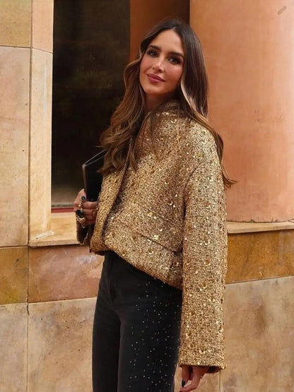 Zora - Golden Nights with This Sequin Jacket